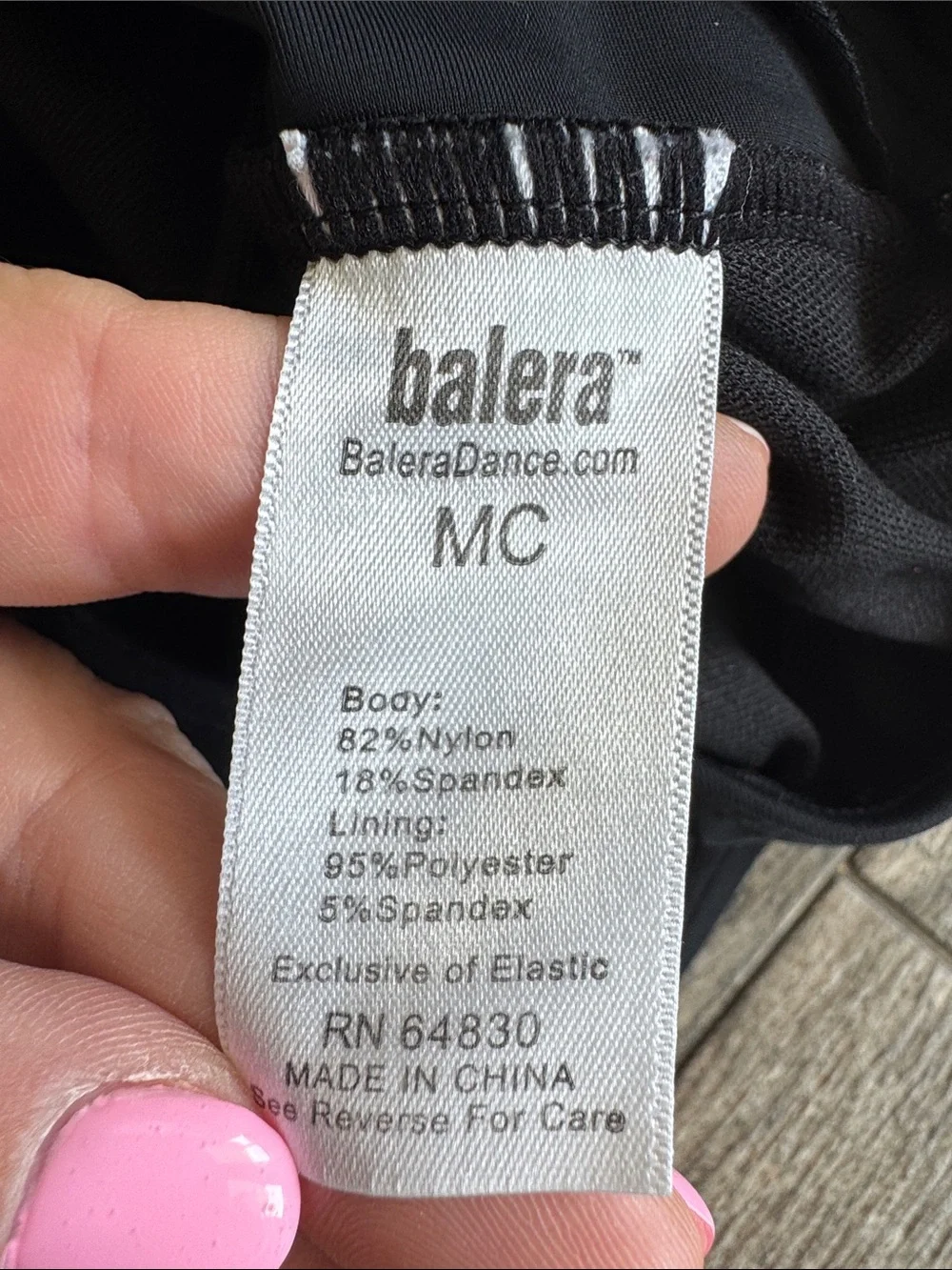 balera Black Classic One-Piece leotard